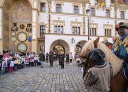 Tři králové na náměstí před radnicí v Olomouci 