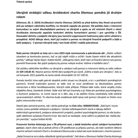 2. vyročí zahájení pomoci Ukrajině postižené válkou