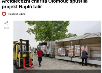 Potravinová pomoc pro rodiny na Ukrajině. Arcidiecézní charita Olomouc spustila projekt Naplň talíř