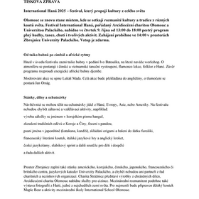 International Haná 2025 – festival, který propojí kultury z celého světa