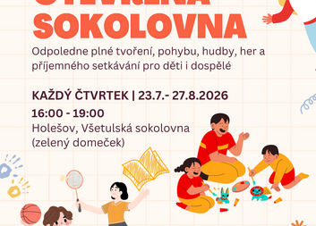Otevřená sokolovna nabídne v Holešově letní odpoledne plná her, tvoření i setkávání