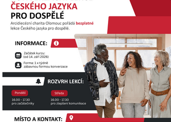 Charita otevírá bezplatné konverzační lekce češtiny pro dospělé
